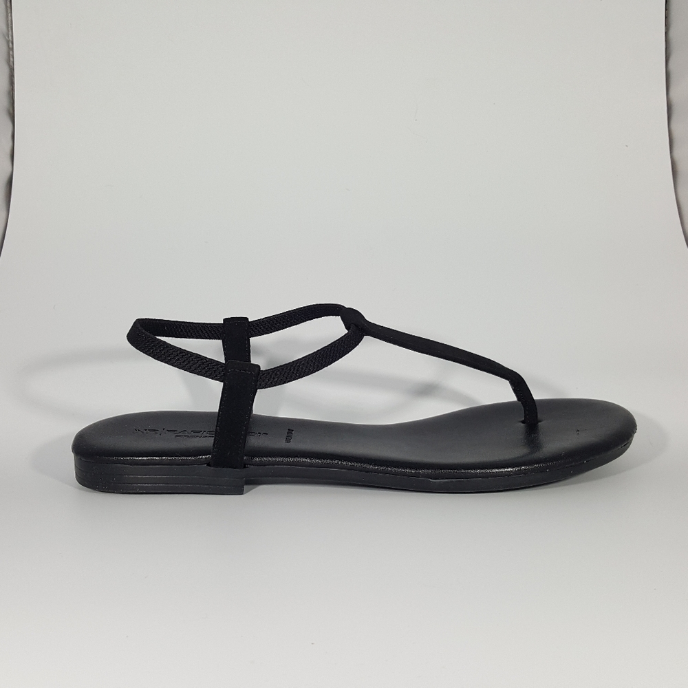NR Rapisardi Black Thong Sandal with Elastic Band